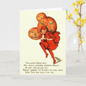 Carte de voeux vintage Halloween Fate Fate (Fleur jaune)