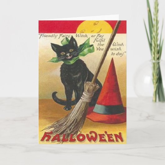 Carte de voeux vintage Happy Halloween (Devant)