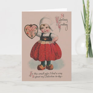 Carte de voeux vintage hollandaise valentine