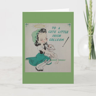Carte de voeux vintage Irish Colleen