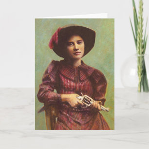 Carte de voeux vintage Lady Outlaw