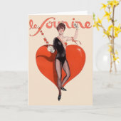 Carte de voeux vintage Le Sourire Fencer (Fleur jaune)