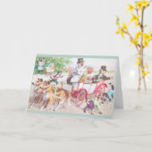 Carte de voeux vintage Mariage Cat (Fleur jaune)