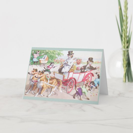 Carte de voeux vintage Mariage Cat (Devant)