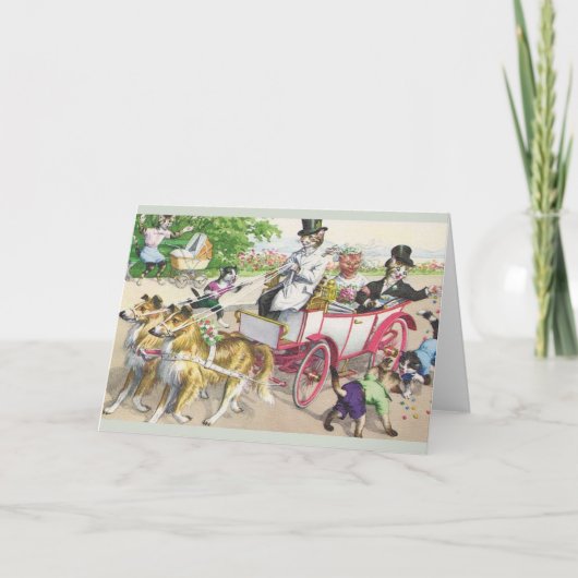 Carte de voeux vintage Mariage Cat (Devant)