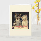 Carte de voeux vintage Mariage Cat (Fleur jaune)