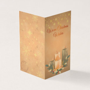 Carte de vœux vintage Noël à la bougie chaude