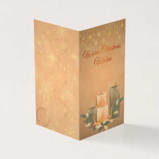 Carte de vœux vintage Noël à la bougie chaude