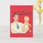 Carte de voeux vintage Nouveau père (Fleur jaune)