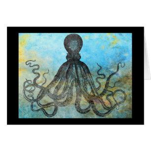 Carte de voeux Vintage Octopus