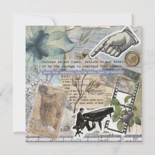 Carte de voeux vintage Piano Man Flat (Devant)