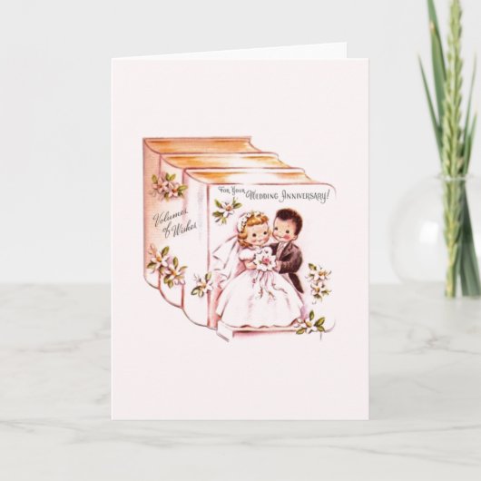 Carte de vœux vintage pour anniversaire de mariage (Devant)
