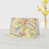 Carte de vœux vintage pour anniversaire de mariage (Fleur jaune)