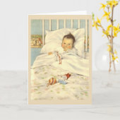 Carte de vœux vintage pour bébé (Fleur jaune)