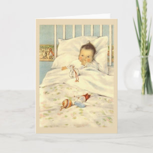 Carte de vœux vintage pour bébé