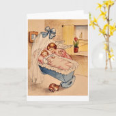 Carte de voeux vintage pour bébé Gardien Angel (Fleur jaune)