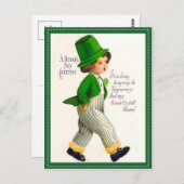 Carte de vœux vintage pour la Saint-Patrick (Devant / Derrière)
