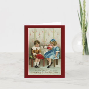 Carte de vœux vintage pour le Nouvel An