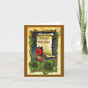 Carte de vœux vintage pour le Nouvel An