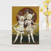 Carte de voeux vintage pour les souris (Fleur jaune)