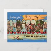 Carte de vœux vintage pour Minnesota  (Devant / Derrière)