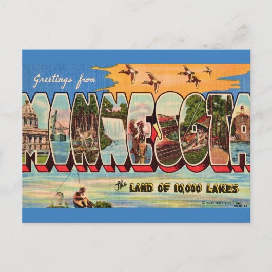 Carte de vœux vintage pour Minnesota  (Devant)