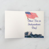 Carte de vœux vintage pour nageurs patriotiques (Intérieur)