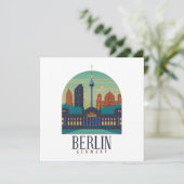 Carte de voeux Vintage Skyline Berlin Allemagne (Debout devant)
