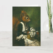 Carte de voeux vintage Squirrel Lady (Devant)