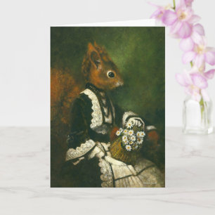 Carte de voeux vintage Squirrel Lady