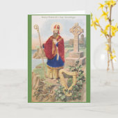 Carte de voeux vintage St. Patrick (Fleur jaune)