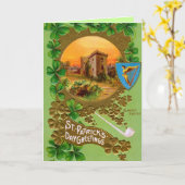 Carte de voeux Vintage St. Patricks (Fleur jaune)