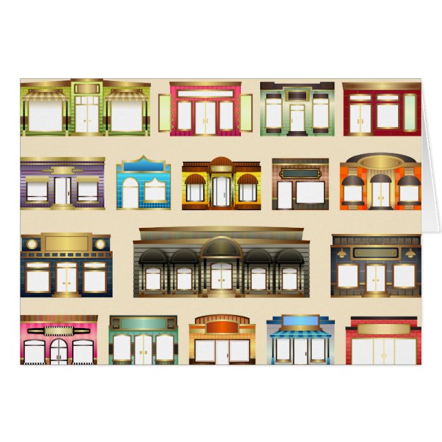 Carte de voeux vintage stores (Devant horizontal)