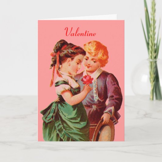 Carte de voeux vintage Valentine Couple (Devant)