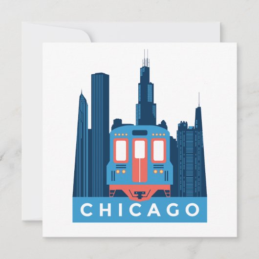 Carte de voeux Vintage voyage de Chicago Skyline (Devant)