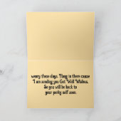 Carte de voeux vintage Wolf Get Well Grey Card (Intérieur)