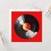 Carte de voeux Vinyl Record (Devant/Arrière en situation)