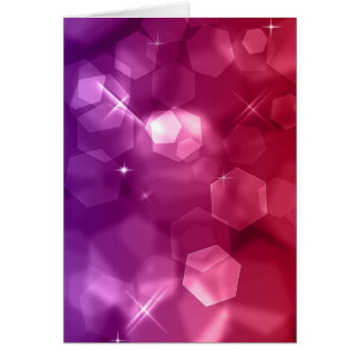 Carte de voeux violet et rouge Motif Bokeh