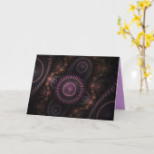 carte de voeux violet fractal (Fleur jaune)
