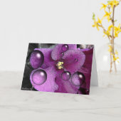 Carte de voeux violet vierge (Fleur jaune)