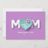 Carte de voeux violette Feminine Happy Mother's Da (Devant)