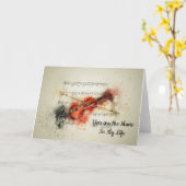 Carte de voeux Violon (Fleur jaune)