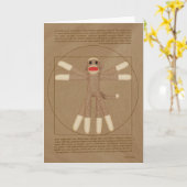 Carte de voeux Vitruvian Monkey (Fleur jaune)
