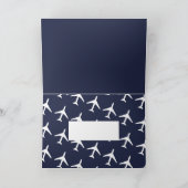 Carte de voeux volante de pilote de plan blanc (Intérieur)