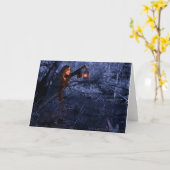 Carte de voeux volée de blanc de saison (Fleur jaune)