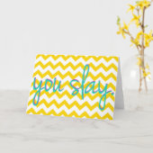 Carte de voeux "vous tuez" en Chevron jaune (Fleur jaune)