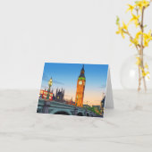 Carte de vœux vue de Big Ben Westminster (Fleur jaune)