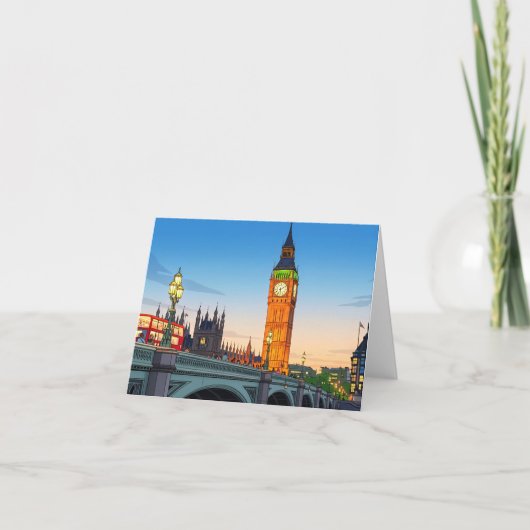 Carte de vœux vue de Big Ben Westminster (Devant)