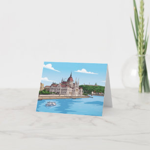 carte de vœux vue du Parlement de Budapest