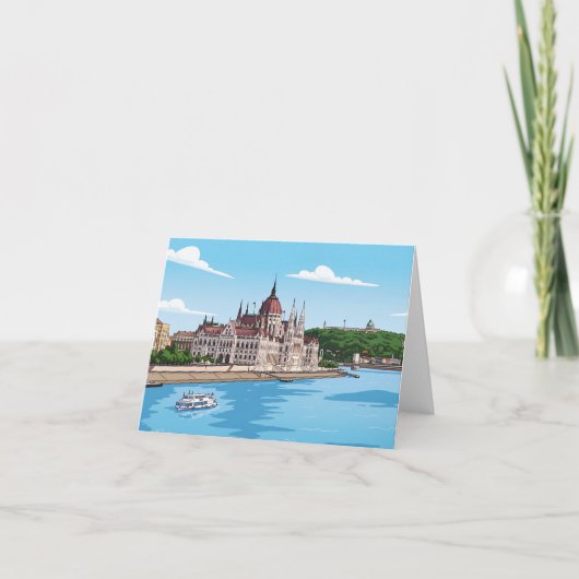 carte de vœux vue du Parlement de Budapest (Devant)